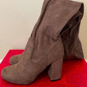 Carlos Santana Suede Knee High Boots